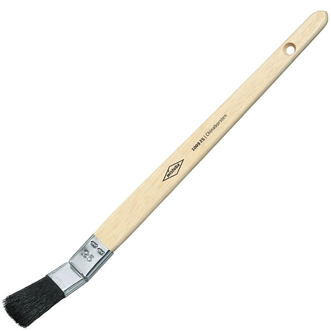 Wistoba Plattpinsel, schwarze Chinaborsten, gebogen | Pinsel Shop